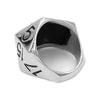 D20 Ring Large Stainless Steel RPG Icosahedron Dice Band D&D Back View