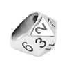 D20 Ring Large Stainless Steel RPG Icosahedron Dice Band D&D Right View