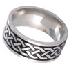 Dark Celtic Knot Ring Stainless Steel Norse Weave Wedding Band Bottom View