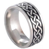 Dark Celtic Knot Ring Stainless Steel Norse Weave Wedding Band Right View