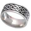 Dark Celtic Knot Ring Stainless Steel Norse Weave Wedding Band Top View