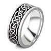 Dark Norse Knot Viking Ring Stainless Steel Celtic Knotwork Wedding Band Left View