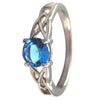 December Birthstone Ring With Celtic Knots And Blue CZ Stone