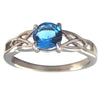 December Birthstone Ring Celtic Knots Zircon Blue CZ Stone
