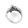 Double Celtic Triquetra Ring Stainless Steel Norse Trinity Knot Band Back View