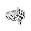 Double Celtic Triquetra Ring Stainless Steel Norse Trinity Knot Band Side View