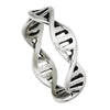 Double Helix DNA Ring Silver Stainless Steel Geneticist Thumb Band Right View