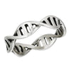Double Helix DNA Ring Silver Stainless Steel Geneticist Thumb Band