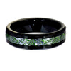 Dragon Ring Black Tungsten Wedding Band Green Carbon Fiber
