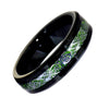 Dragon Ring Black Tungsten With Green Carbon Fiber