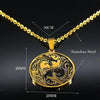 Dragon Yin Yang Necklace Gold Stainless Steel Draco Opposite Balance Amulet Close View