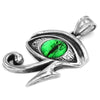 Egyptian Eye of Ra Necklace Stainless Steel Wadjet Sekhmet Pendant Side View