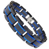 Electric Blue Bracelet Black Carbon Fiber Cuff