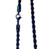 Electric Blue Rope Chain Necklace Stainless Steel 4mm 20-30-in Top View