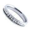Eternity Cubic Zirconia Anniversary Ring Stainless Steel Promise Wedding Band Left View