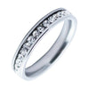 Eternity Cubic Zirconia Anniversary Ring Stainless Steel Promise Wedding Band Top View