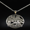 Eye of Ra Necklace Silver Stainless Steel Ancient Egyptian Horus Amulet Flat View