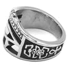Eye of Ra Ring Stainless Steel Ancient Egyptian Wadjet Band Side View