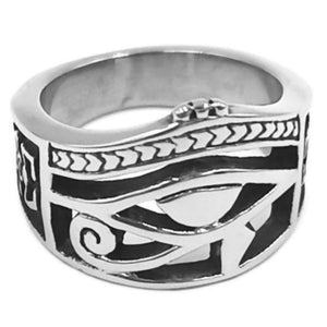 Eye of Ra Ring Stainless Steel Ancient Egyptian Wadjet Band