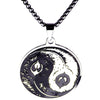Feather Yin Yang Necklace Stainless Steel Spiritual Peacock Amulet