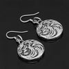 Fenrir Wolf Earrings Stainless Steel Norse Wolves Dangle Drop Flat View