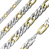 Figaro Chain Necklace Gold Silver Stainless Steel 7.5mm