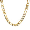 Figaro Chain Necklace Gold Stainless Steel 3mm Wide Far View
