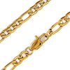 Figaro Chain Necklace Gold Stainless Steel 3mm Wide