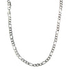 Figaro Chain Necklace Silver Stainless Steel 3mm Left View