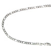 Figaro Chain Necklace Silver Stainless Steel 3mm Side View