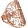 Filigree Boho Ring Rose Gold Stainless Steel Victorian Style Bohemian Band