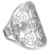 Filigree Boho Ring Silver Stainless Steel Victorian Bohemian Band