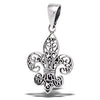 Fleur de Lis Necklace 925 Sterling Silver French New Orleans Pendant Left