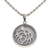 Floating CZ Stone Rose Necklace Stainless Steel Locket Charm Pendant 2