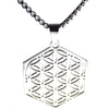 Flower of Life Necklace Silver Stainless Steel Sacred Geometry Pendant