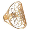 Flower of Life Ring Gold Stainless Steel Spiritual Sacred Geometry Boho Band