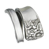 Garden Flower Spoon Ring Stainless Steel Retro 70s Boho Band Top View