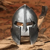 Gladiator Ring Dark Stainless Steel Spartacus 300 Warrior Helmet Band Face View