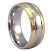Domed Gold and Silver Stainless Steel Ring