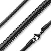 Black Stainless Steel Snake Serpentine Chain Necklace 2.5mm-4mm