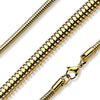 Gold Stainless Steel Snake Serpentine Chain Necklace 2.5mm-4mm