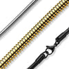Gold Black Silver Stainless Steel Snake Serpentine Chain Necklace 2.5mm-4mm