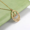 Gold Celtic Circle Trinity Knot Necklace Stainless Steel Triquetra Pendant Far View