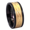Gold Celtic Knot Ring With A Black Stainless Steel Band