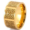 Gold Celtic Knotwork Ring Stainless Steel Norse Viking Wedding Band 10mm