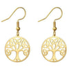 Gold Celtic Trinity Tree of Life Earrings Stainless Steel Triquetra Yggdrasil