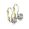 Gold Crystal Classic Drop Earrings Cubic Zirconia Stainless Steel Right View