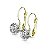 Gold Crystal Classic Drop Earrings Cubic Zirconia Stainless Steel