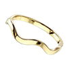 Gold Elemental Wave Ring Stainless Steel Minimalist Stackable Band Bottom View