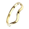 Gold Elemental Wave Ring Stainless Steel Minimalist Stackable Band Right View